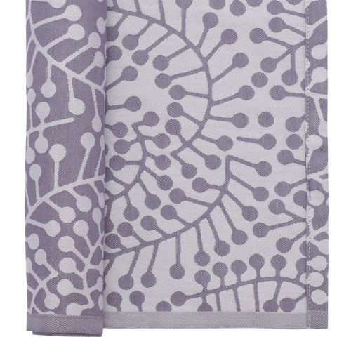 Салфетка из хлопка фиолетово-серого цвета с рисунком Спелая смородина, scandinavian touch, 53х53см фото 3