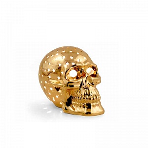 PISTOLETTO Лампа череп 24х15хH18 см, керамика, цвет и декор золото, swarovski