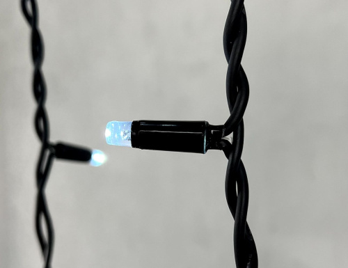 Светодиодная бахрома Legoled 3.1*0.5 м, 120 холодных LED-огней, холодное мерцание, черный КАУЧУК, соединяемая, IP65, BEAUTY LED фото 3