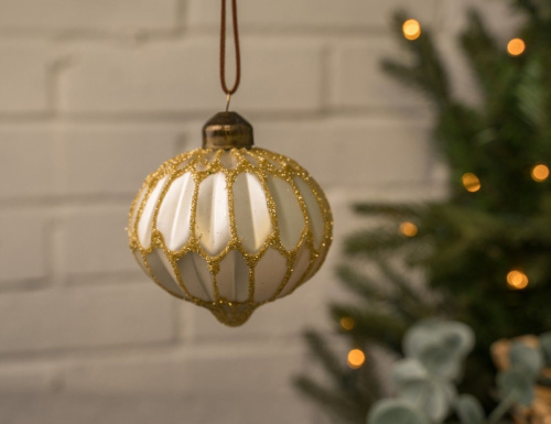 Набор стеклянных шаров и украшений НИДАБЕЛЬ БЛАН, 8-11 см, 12 шт., Winter Deco фото 2