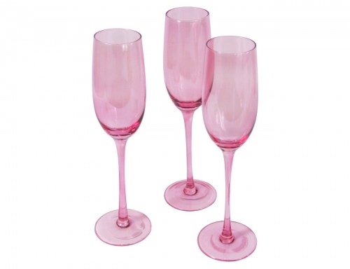 Набор бокалов для шампанского "Россэ", стекло, розовый, 260 мл (6 шт.), Koopman International