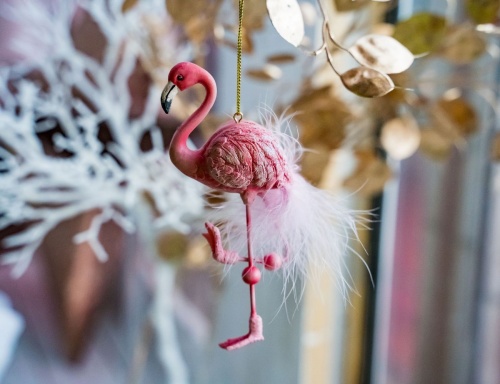Ёлочная игрушка "Элегантный фламинго", полистоун, 13.9 см, Kurts Adler фото 2
