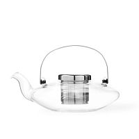 Заварочный чайник плоский с ситечком Infusion 0,58 литра, из прозрачного стекла