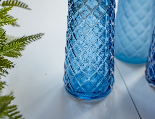 Декоративные стеклянные вазы SKY AND SEA, голубая гамма, 32 см (5 шт.), Kaemingk фото 4