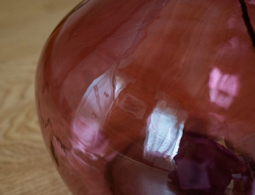 Стеклянная ваза "Анита", прозрачная, тёмно-розовая, 33х33 см, Edelman фото 3