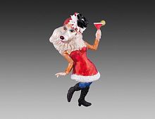 Ёлочная игрушка "Собачка-леди с бокалом", стекло, подарочная упаковка, 8х15 см, Holiday Classics