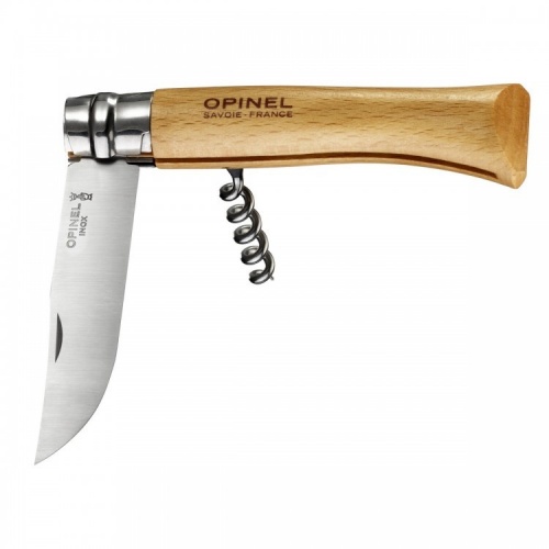 Нож Opinel №10, рукоять из бука, со штопором фото 6