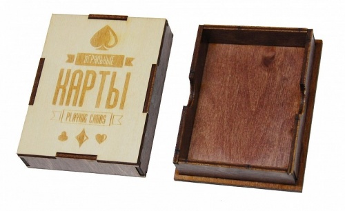 Подарочная коробка для хранения игральных карт "Карты игральные" Эко + венге фото 2