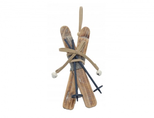 Ёлочная игрушка "Винтажные лыжи", дерево, 16 см, Koopman International фото 3