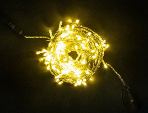 Светодиодная гирлянда 24V Premium Led 200 шампань LED ламп 20 м, прозрачный СИЛИКОН, соединяемая, контроллер, IP54, Laitcom