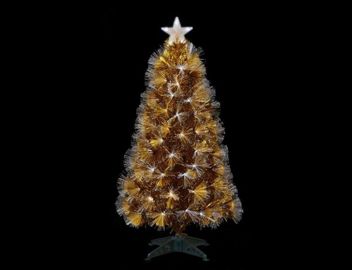 Оптоволоконная золотая елка Роскошное сияние, "Пвх" (Edelman)