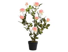 Искусственное растение "Розовый куст" в горшке, большой, полиэстер, белый, Kaemingk