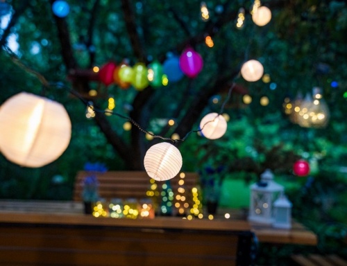 Садовая электрогирлянда "Шарики-фонарики", 20 тёплых белых LED-огней, 9.5+5 м, Kaemingk фото 2