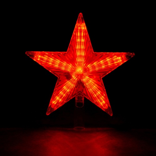 Верхушка на елку светодиодная для дома Vegas Звезда 30 красных LED, 3м, 20х20 см, 220V 55086 фото 3