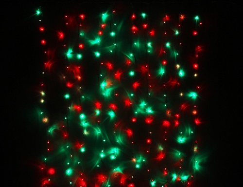 Светодиодный занавес "Хамелеон", 200 RGB LED, 1.5х2+1.5 м, коннектор, прозрачный провод, уличная, Rich LED фото 6