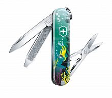 Нож-брелок Victorinox Classic LE 2020, 58 мм, 7 функций, "Deep Dive"