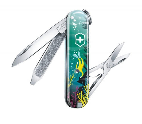 Нож-брелок Victorinox Classic LE 2020, 58 мм, 7 функций, "Deep Dive"