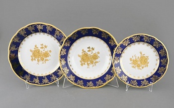 Набор тарелок 18 предметов кобальт мэри-энн арт.03160119-0431, Leander