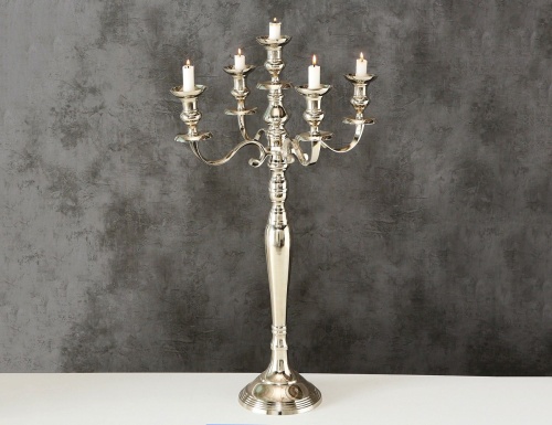 Высокий канделябр ВИТТОРИО под 5 свечей, алюминий, серебряный, 78 см, Boltze фото 4
