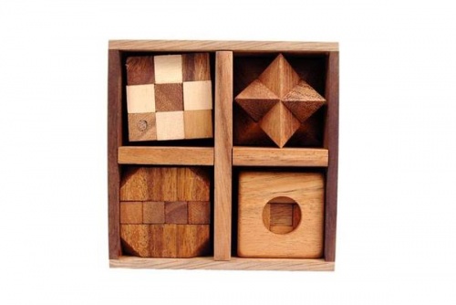 Набор головоломок 4в1 (Thai wood) фото 2