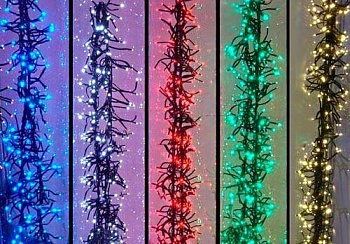 Электрогирлянда Фейерверк Cluster Lights 200 зеленых LED ламп 2 м, зеленый ПВХ, соединяемая, SNOWHOUSE