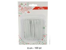 Крючки для ёлочных украшений КИММИ, металл, белые, 6 см, 100 шт., Due Esse Christmas