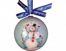 Ёлочный шар "Счастливый снеговик", папье-маше, глянцевый, 75 мм, разные модели, Mister Christmas