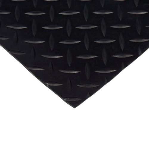 Противоскользящий резиновый коврик Vortex Рифленый 3 мм 1х10 м черный 22401 фото 2