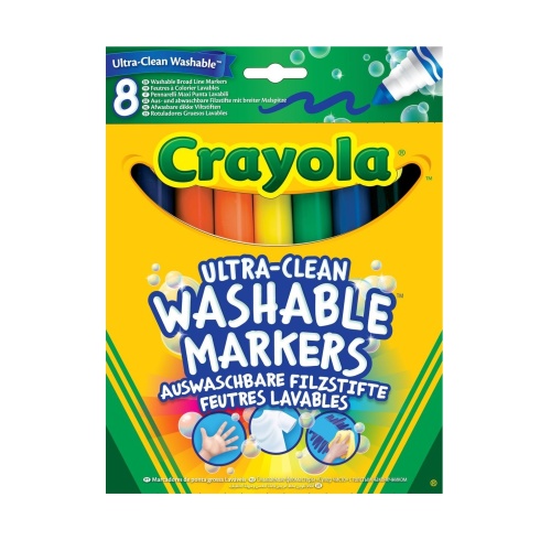 Смываемые фломастеры Crayola Супер чисто с толстым наконечником, 8 шт.