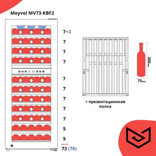 Компрессорный винный шкаф MV73-KBF2 фото 16