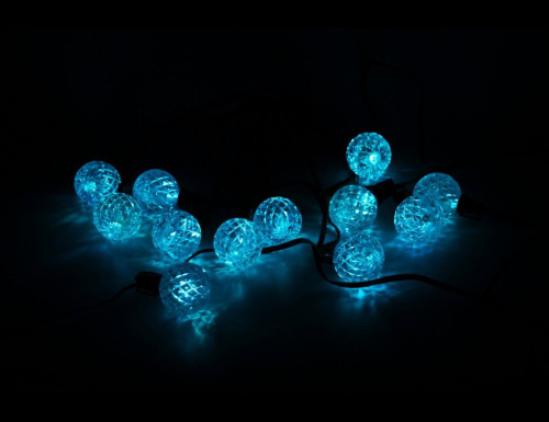 Гирлянда "Хрустальная сказка", 12  RGB LED-огней, 5.5+5 м, черный провод, уличная, Kaemingk фото 10