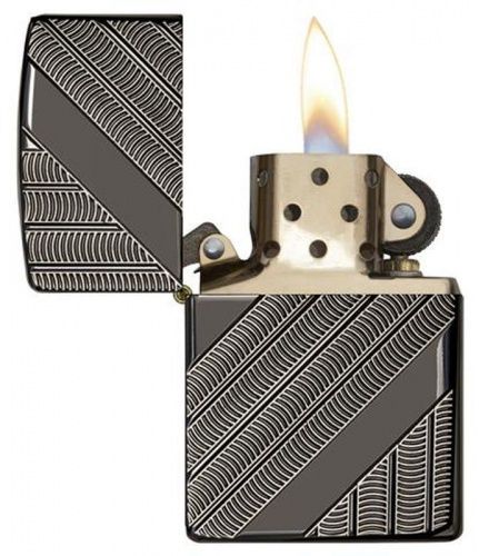 Зажигалка ZIPPO Armor™ с покрытием High Polish Black Ice®, латунь/сталь, чёрная, 36x12x56 мм, 29422 фото 3