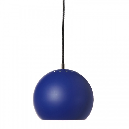 Лампа подвесная ball, кобальтово-синяя матовая, черный шнур