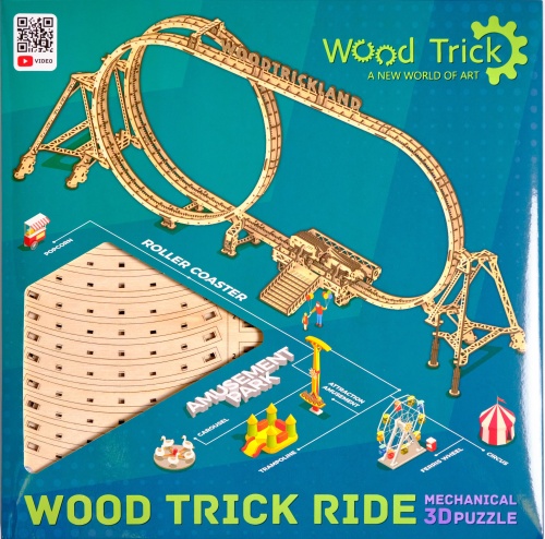 Механическая сборная модель из дерева Wood Trick Большие Американские горки фото 8