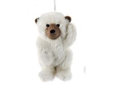 Ёлочная игрушка МИШКА ПЛЮШИК, искусственный мех, 11 см, Kurts Adler