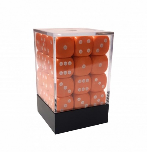 Набор кубиков D6, 12мм, 36шт, в пластиковой коробочке, оранжевый фото 2