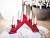 Светильник-горка рождественский декоративный KARIN на 5 свечей, деревянный, красный, 30х28 см, STAR trading