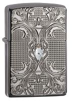 Зажигалка ZIPPO 24095 Crystal Lattice, латунь/сталь с покрытием High Polish Black Ice, 36x12x56 мм, 28956