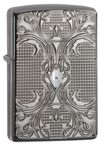 Зажигалка ZIPPO 24095 Crystal Lattice, латунь/сталь с покрытием High Polish Black Ice, 36x12x56 мм, 28956