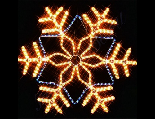 Фигура из светодиодного - LED двухцветного дюралайта "Снежинка", 81х81 с контроллером, SNOWHOUSE