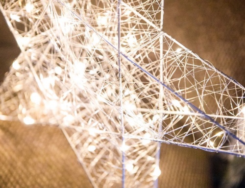 Светящаяся фигура "Праздничная звезда", 60 тёплых белых LED-огней, серебряная проволока, 7x50x47 см, Kaemingk фото 2