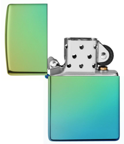 Зажигалка Zippo Classic с покрытием High Polish Teal, латунь/сталь, зелёная, глянцевая фото 3