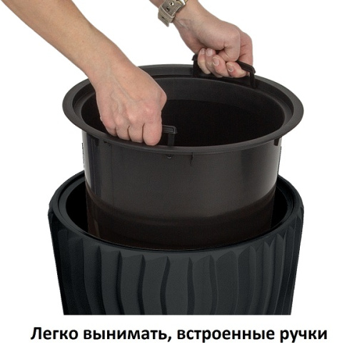 Кашпо для цветов Prosperplast Sandy Slim 18+45л, антрацит фото 4