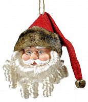 Елочная игрушка "Санта в очках" и шапке с темным мехом, 18 см, Kaemingk