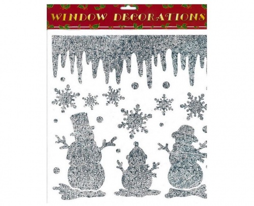 Наклейка для декорирования окна "Ледяные  снеговички", 31х32 см, Peha Magic фото 2