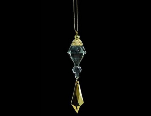 Украшение-подвеска "Шерил", акрил, прозрачная с золотом, 10 см, Crystal deco фото 2
