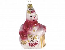 Ёлочная игрушка "Снеговик", коллекция 'Зимняя ягода', стекло, 11 см, Ариель