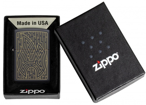 Зажигалка Zippo Maze, покрытие Black Matte, латунь/сталь, черная, матовая, 38x13x57 мм фото 3