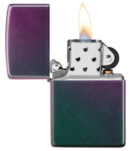 Зажигалка Zippo Classic с покрытием Iridescent, латунь/сталь, фиолетовая, матовая фото 3