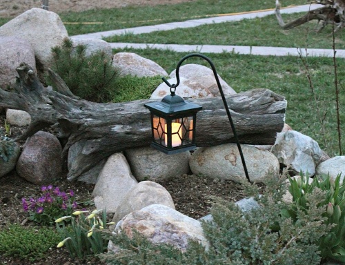 Садовый фонарик MAGIC GARDEN на штыре, чёрный, металл, LED-свеча, солнечная батарея, 50х14.5 см, STAR trading фото 4